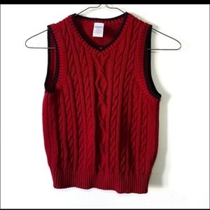 Gymboree sweater vest red cable knit